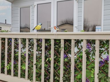 Decorative birds on a railing with foliage at Offspray Court 1 Scratby