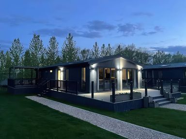 A lodge with decking in Wombleton located at Isca Lodge - With Decking - Lodge 1