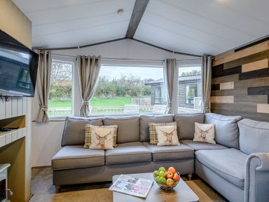A snug with a sofa, television, and coffee table at Alford WF in Louth