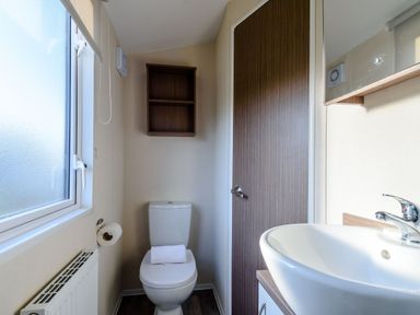 A bathroom with a sink and toilet at Alder Waterside Spa Carlton Miniott near Thirsk