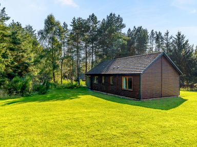 A house surrounded by trees and grass at Muirloch Spa Plus (Pet) in Dundee