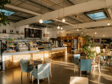 A cafe with counters and tables at The Laidlaw, North Berwick