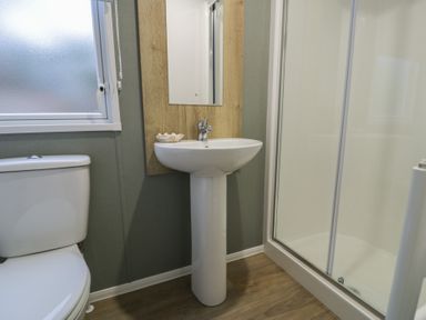 A bathroom with a toilet and wash basin at Willerby Ellerrton (delyn)