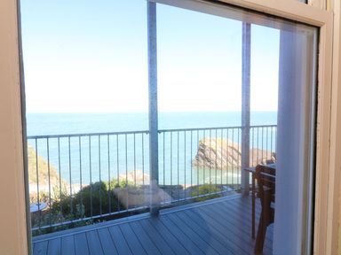 A sea view from a balcony at Val's Seaview in Ilfracombe