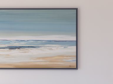 A painting of a beach scene at 2 Remera St Ives