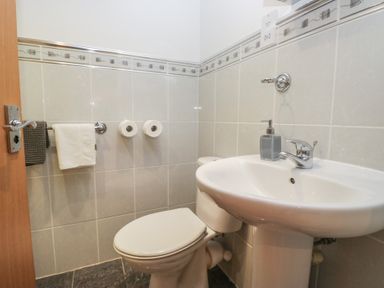 A bathroom with a toilet and sink at Newlands Fell House in Newlands near Keswick