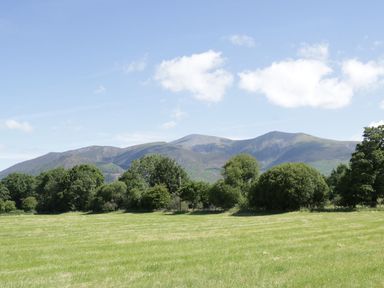 A landscape view with mountains and trees at Cottage No 9 in Keswick