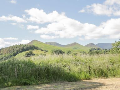 A view of mountains and green landscape at Cottage No 9 in Keswick