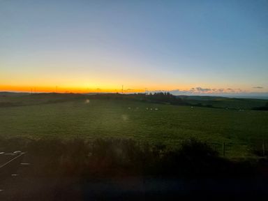 A landscape with fields and trees at Penpegws near Aberystwyth