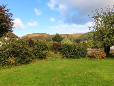 A garden with bushes and grass at Barton Lodge in Porlock