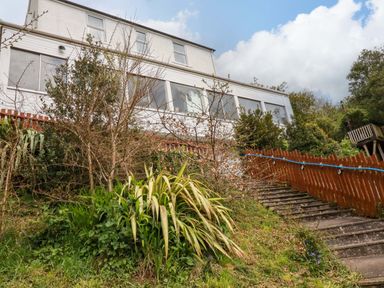 A house with stairs and plants leading to it at Flat 5 in Looe