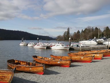 Boats on a lake at Wilders Wood in Windermere