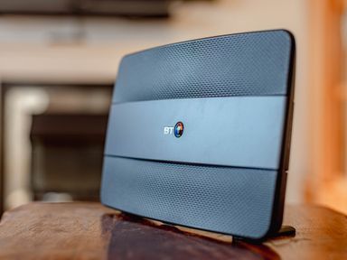 A BT router on a wooden table