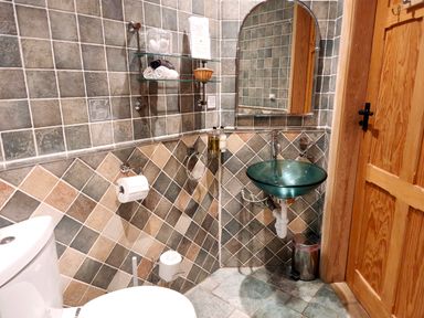 A bathroom with toilet and sink at Kaber Chapel Kaber near Kirby Stephen