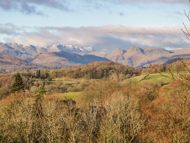 A view of mountains and trees at Bobbin Nook 