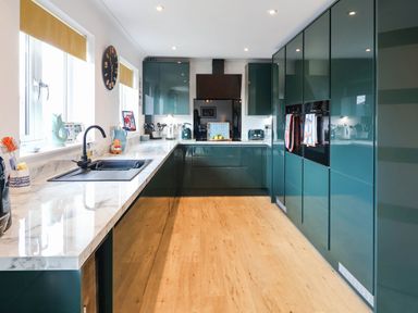 A kitchen with appliances and countertop at Seaview in Pakefield