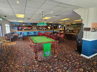 A bar area with a pool table and seating at Salt Air 130 @ Park Ave Holiday Village Leysdown-On-Sea, Kent