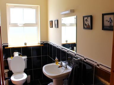 A bathroom with sink and toilet at Welcome to the wild Atlantic way in Mulroy Bay