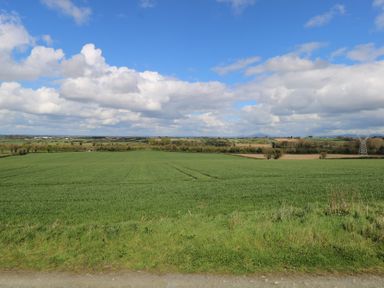 A view of fields and clouds at Marie's Country Home, Ardee, County Louth