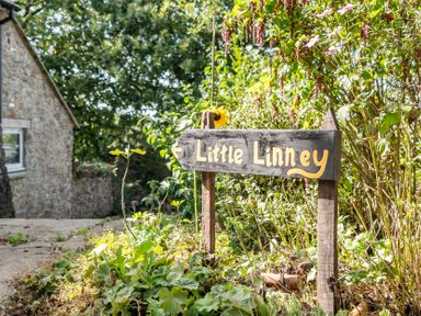A sign pointing to Little Linney in an outdoor area at Little Linney in Hartland