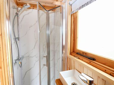 A bathroom with a shower and sink at Laurel in Welney near Littleport