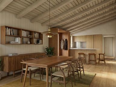A dining room with a table and chairs at Arbora 3.0 Spa (Pet) Malvern