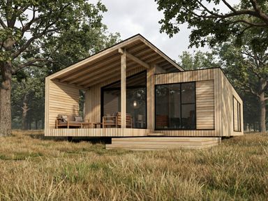 A house with a deck and chairs at Arbora 3.0 Spa (Pet) in Malvern
