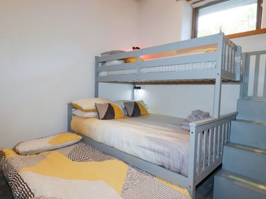 A bedroom with a bunk bed and mattress at The Old Dairy in 