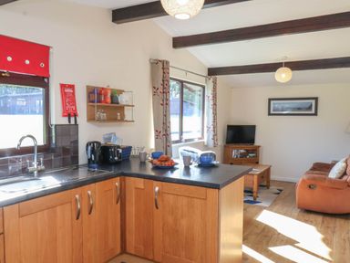 A kitchen with a sink and appliances at Primrose Lodge Saltburn-by-the-Sea
