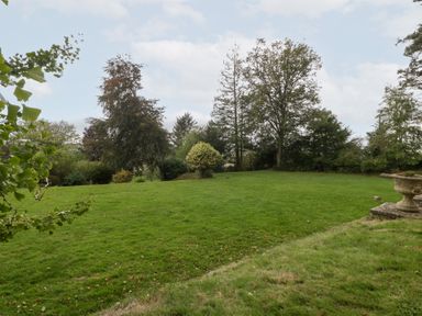 A garden with trees and grass at The Croft in Vowchurch near Peterchurch