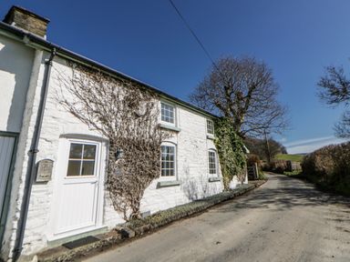 A cottage exterior along a road at Penlone Cottage in Rhayader