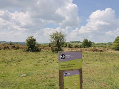 A nature reserve sign at Knowstone Moor Nature Reserve near South Molton