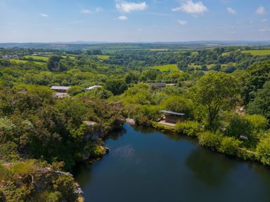 A landscape with water and greenery at Costentyn, Tor Down Quarry St Breward