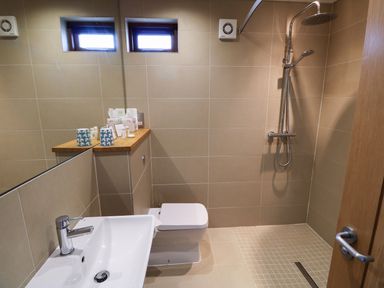 A bathroom with a sink toilet and shower at Burley in Exton Rutland