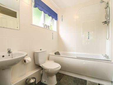 A bathroom with a sink toilet bathtub and shower at Valley Lodge 48 in Callington