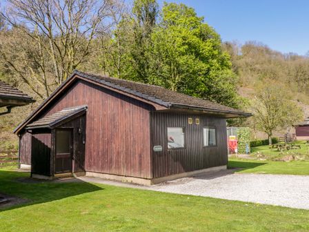 A cabin in a garden at Dogwood Timber Lodge in Keswick