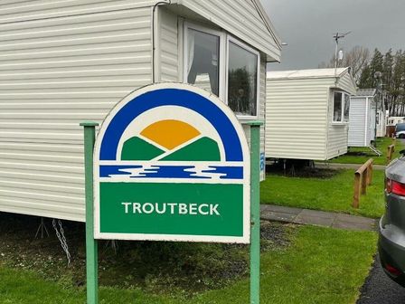 a sign with the name Troutbeck near holiday homes at Lakeland Leisure Park - Holiday Accommodation 20996 Flookburgh