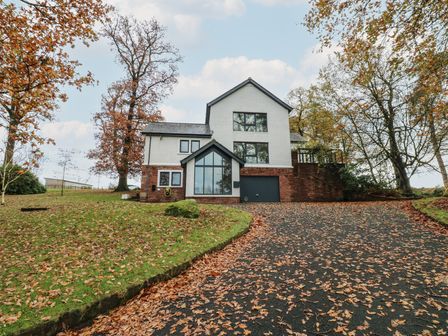 A house with a driveway surrounded by trees and leaves at Chapel Hill in Catlowdy