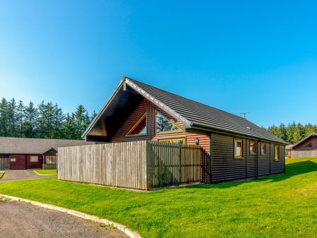A house with a fence and grass at Rainbow Spa Plus (Pet) in Dundee