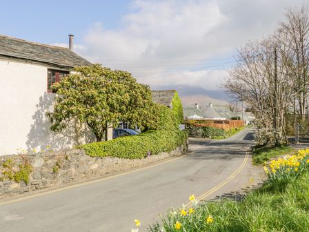 A street view with houses and flowers at Farmhouse Cottage in Keswick