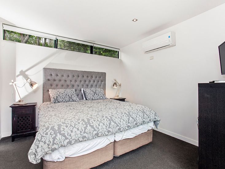 The Palm Beach Treehouse Holiday House Bachcare Nz Palm Beach Holiday House, 2 King Beds Together