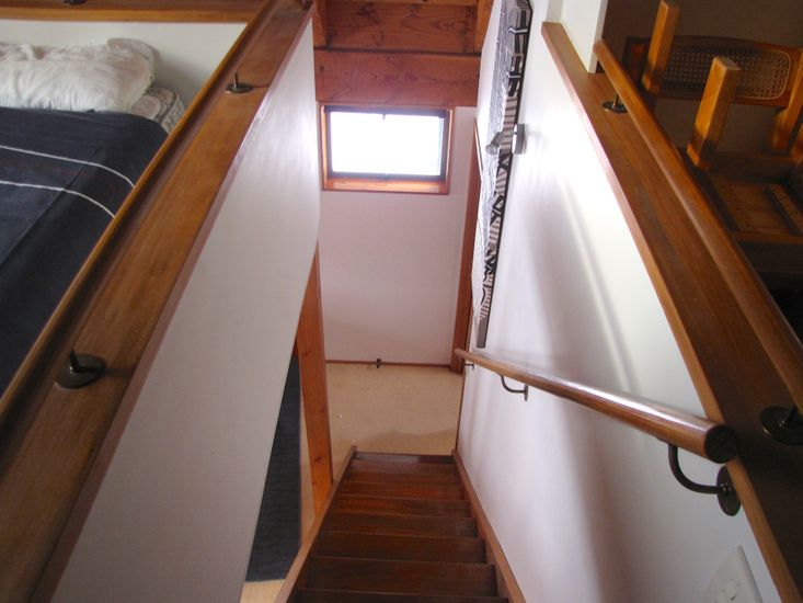Stairs from Mezzanine to Living Area