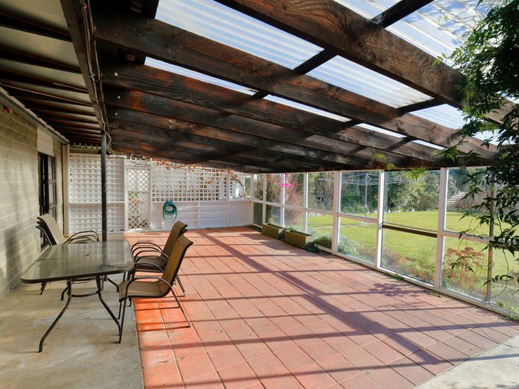 Sheltered outdoor patio