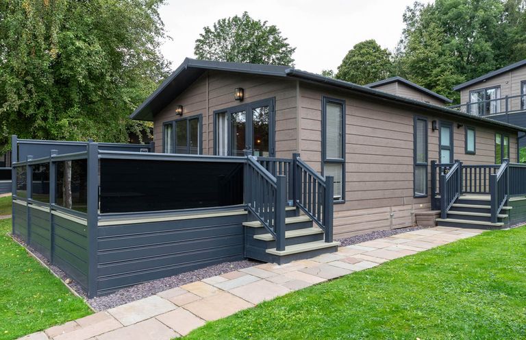 A house with decking and steps at Wensleydale Aysgarth