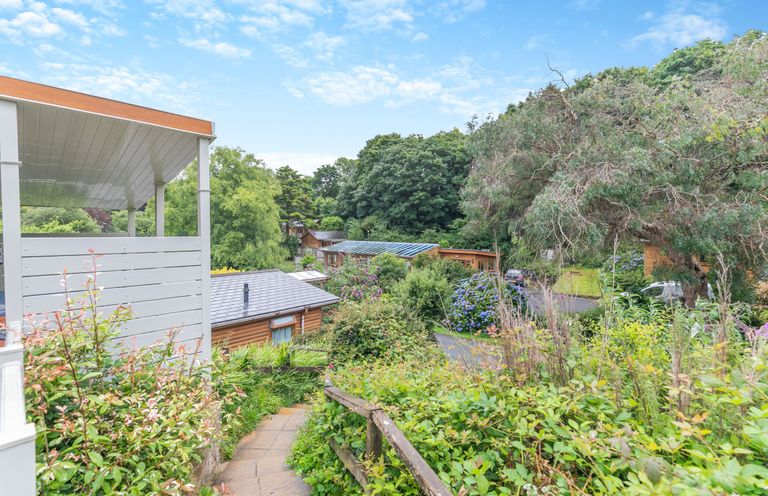 View of houses and greenery at Morva Spa Pet Perranporth